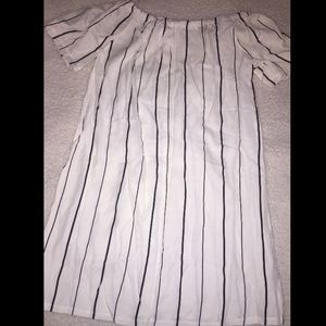 black & white off the shoulder dress